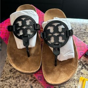 Tory Burch Miller Cloud sandals   patent leather/cork. NIB